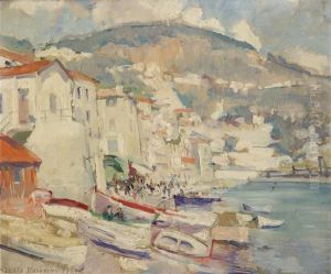 Vue De Village Au Bord De La Mer by Alexei Konstantinovich Korovin