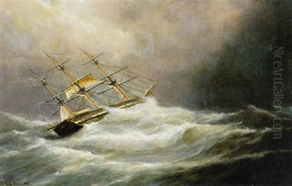 A Three-mast In A Storm - view 1