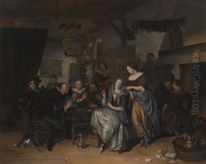 A Tavern Interior With Card Players by Richard Brakenburg