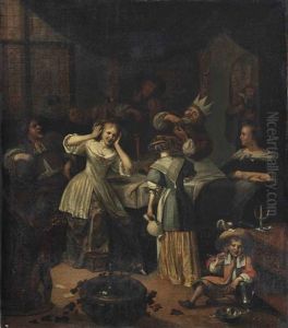 The King Drinks: The Festival Of The Bean King At Twelfth Night by Richard Brakenburg