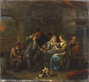 Kartenspielende Gesellschaft by Richard Brakenburg