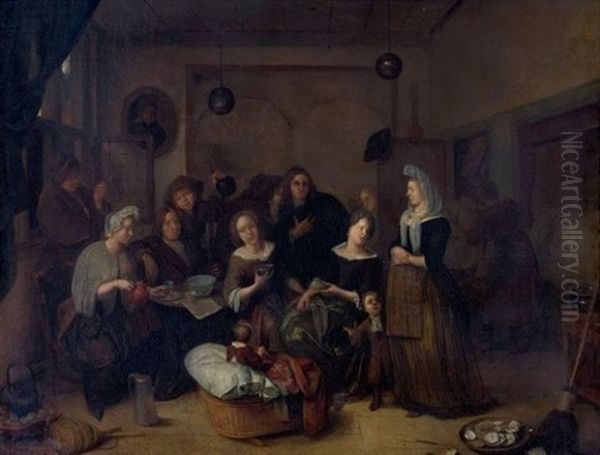 Reunion Familiale Dans Un Interieur Hollandais - view 1