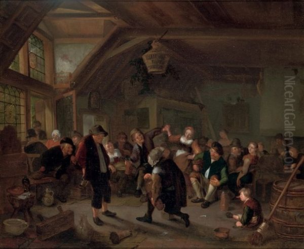 Villagers Making Merry In A Tavern - view 1