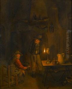 Topers In A Candlelit Interior