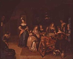 Elegant Ladies In An Interior by Richard Brakenburg