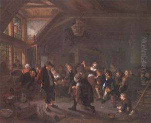 Villagers Merrymaking In A Tavern by Richard Brakenburg
