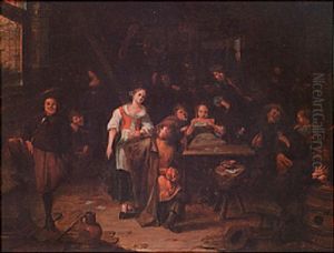 Peasants Merrymaking In A Tavern Interior