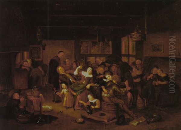 Revelers In A Tavern - view 1
