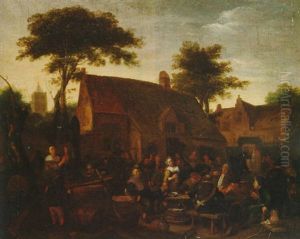 Peasants Drinking And Carousing Outside A Tavern Peasants Drinking And Carousing Outside A Tavern