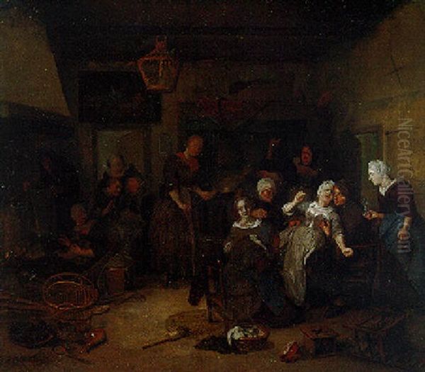 Peasants In A Cottage Interior - view 1