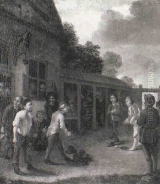 Peasants In A Courtyard Of A Tavern - view 1