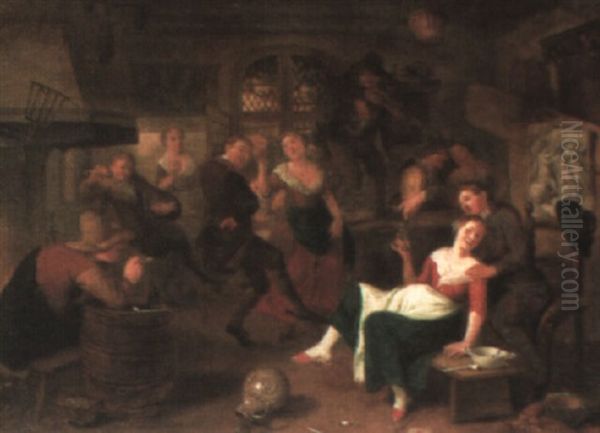Peasants Drinking And Revelling In A Tavern - view 1