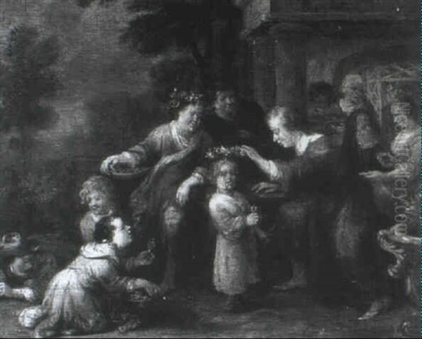 A Child Crowned With A Garland - view 1
