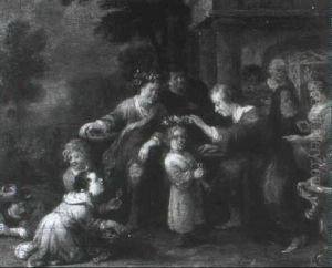 A Child Crowned With A Garland by Richard Brakenburg