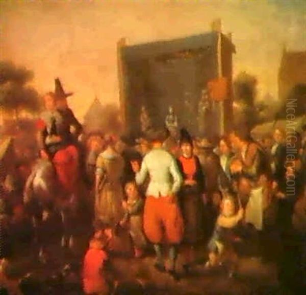 Eine Wanderbuhne Gastiert In Einem Hollandischen Dorf - view 1
