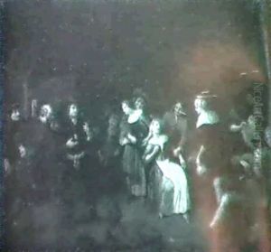 A Merry Company In A Brothel, Disturbed By The Entrance Of Agentleman by Richard Brakenburg