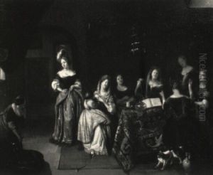 A Bourgeois Interior With Ladies Making Music by Richard Brakenburg