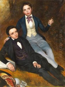 Portrait De Deux Freres Dans Un Sous-bois