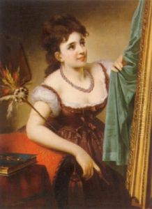 Darstellung Eines Madchens Mit Staubwedel by Ferdinando Brambilla