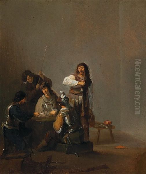 Soldiers Playing Cards - view 1