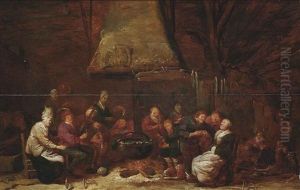 Peasants Merrymaking Around A Cauldron In An Interior