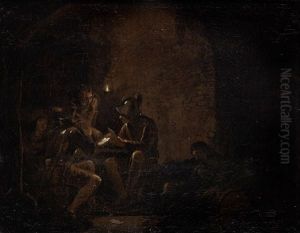 Soldiers In A Candlelit Interior