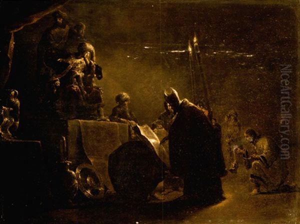 Shaphan Reading The Book Of Law To King Josiah - view 1