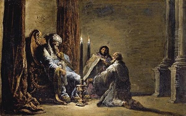 The Scribe Shaphan Reading The Book Of Law To King Josiah - view 1