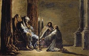The Scribe Shaphan Reading The Book Of Law To King Josiah