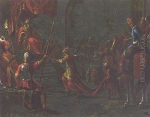 The Queen Of Sheba Before King Solomon by Leonard Bramer