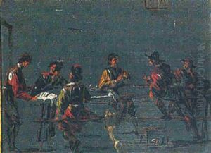 Figures Seated Around A Table In An Interior Figures Seated Around A Table In An Interior
