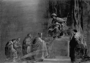 Supplicants Being Presented To A Biblical King by Leonard Bramer