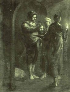 Salome Mit Dem Haupt Johannes Des Taufers by Leonard Bramer