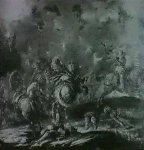 A Cavalry Battle by Leonard Bramer
