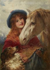 Flicka Med Hast Och Hund Flicka Med Hast Och Hund
