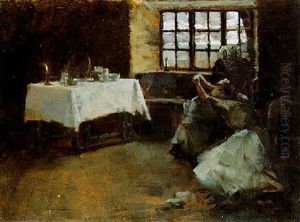 Two Women In An Interior by Frank Bramley