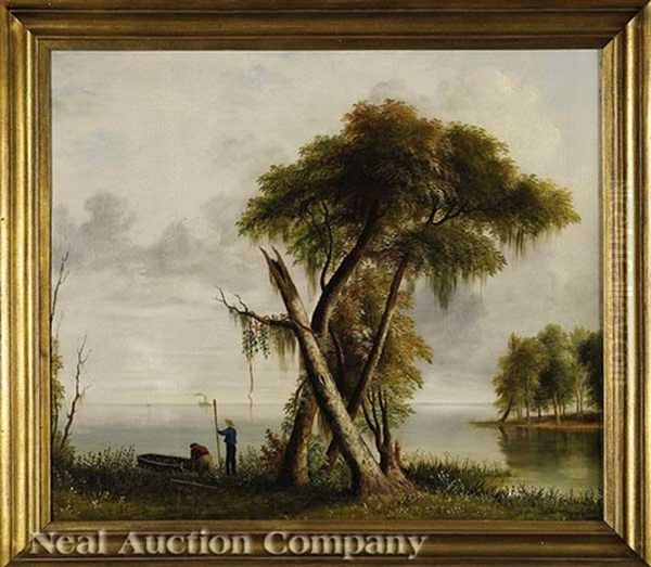 Mississippi Panorama: Boaters Along The Shore - view 1