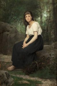 Femme Dans La Foret by Alfred Henri Bramtot