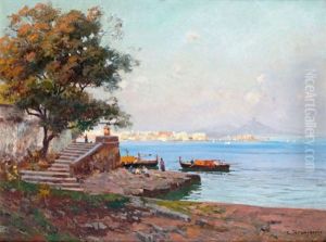 Pecheurs Dans La Baie De Naples by Carlo Brancaccio