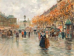 Herbstlicher Boulevard In Paris