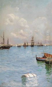Marina Con Barche E Velieri by Carlo Brancaccio