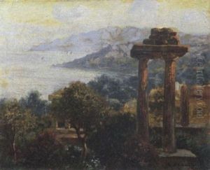 Paesaggio Costiero Con Antichi Ruderi by Carlo Brancaccio