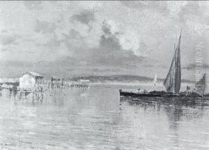 Uferlandschaft Mit Segelbooten by Carlo Brancaccio