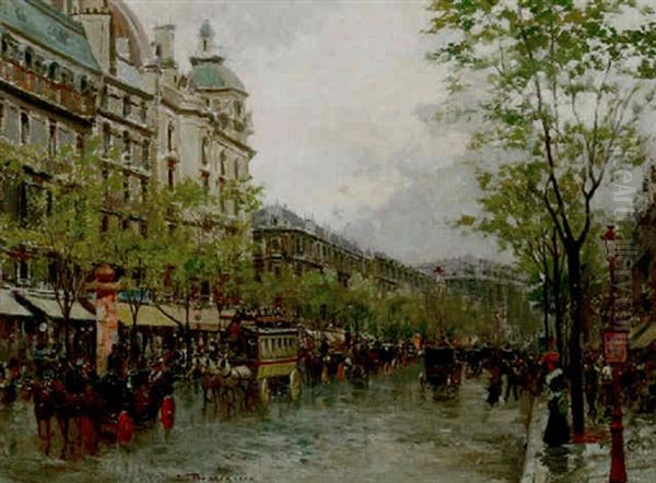 A Busy Paris Boulevard - view 1
