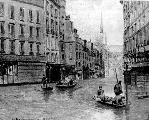 Paris, Place Maubert Inondee - view 1