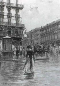 Grosstadtstrase (in Paris?) by Carlo Brancaccio