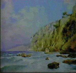 Fisherfolk In The Bay Of Sorrento by Carlo Brancaccio