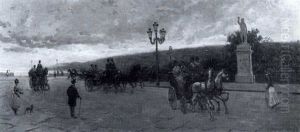 A Carriage Ride By The Sea, Near Cap D'antibes by Carlo Brancaccio