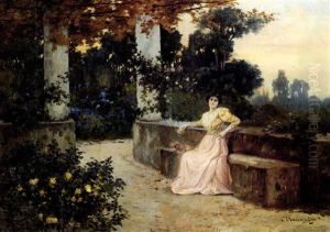 A Young Woman In A Garden A Young Woman In A Garden