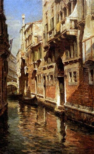 A Sunlit Side Canal, Venice - view 1
